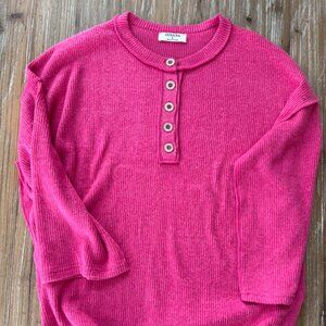 Zenana Quarter Length Pink Sweater (S)